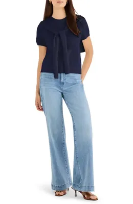 NIC+ZOE NIC+ZOE Piazza Layered Look Sweater in Dark Indigo — Women Winter navy Tops