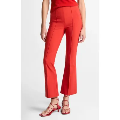 Vince Vince Niki Mid Rise Crop Flare Pants in Dark Poppy — Women Autumn red Pants