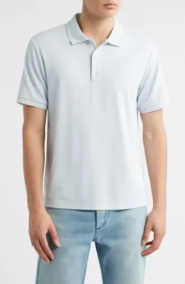 rag & bone rag & bone Slim Fit Tech Piqué Polo in Arctic — Men Winter white Polos