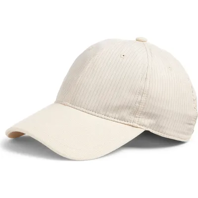 rag & bone rag & bone Harlow Pinstripe Baseball Cap in Stripe Cream Vintage — Women Spring ivory Accessories