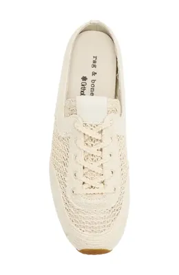 rag & bone rag & bone Retro Runner Slim Ultra Mule in Sea Salt Raffia — Women Spring ivory Shoes