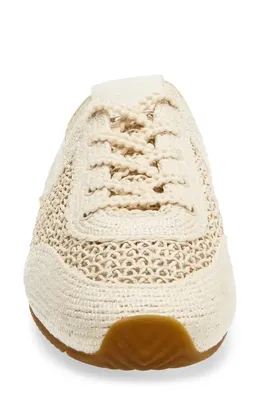 rag & bone rag & bone Retro Runner Slim Ultra Mule in Sea Salt Raffia — Women Spring ivory Shoes