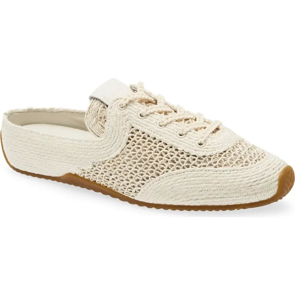 rag & bone rag & bone Retro Runner Slim Ultra Mule in Sea Salt Raffia — Women Spring ivory Shoes