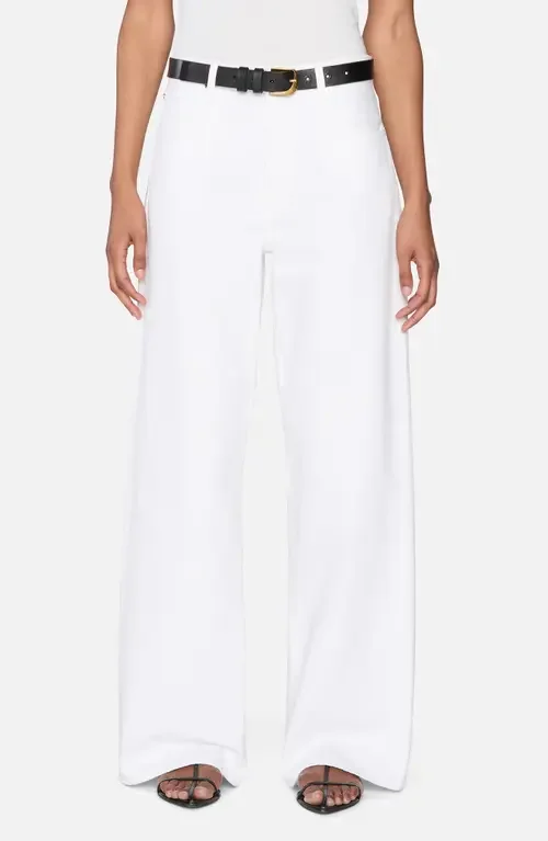 FRAME FRAME The Loose High Waist Wide Leg Jeans in White — Women Winter white Pants