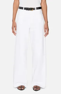 FRAME FRAME The Loose High Waist Wide Leg Jeans in White — Women Winter white Pants