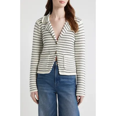 FRAME FRAME The Crochet Cotton Blazer in Cream Multi — Women Spring white Blazers