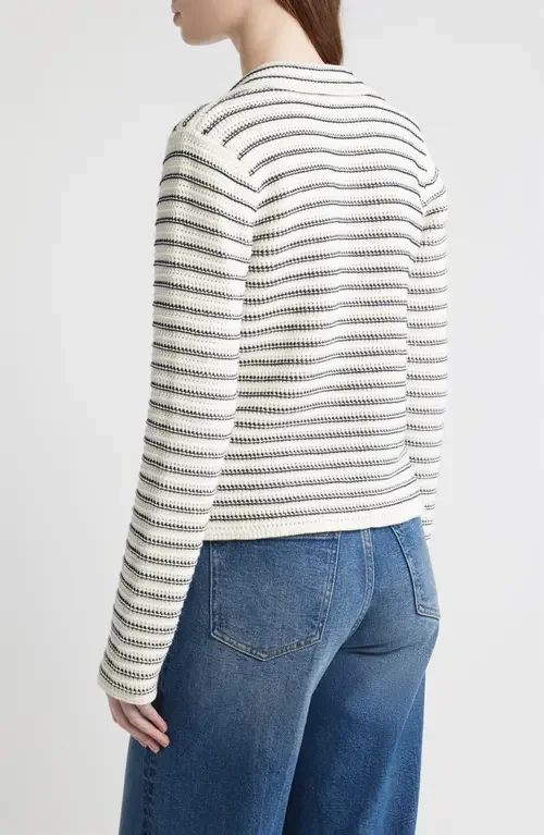 FRAME FRAME The Crochet Cotton Blazer in Cream Multi — Women Spring white Blazers