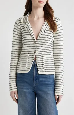 FRAME FRAME The Crochet Cotton Blazer in Cream Multi — Women Spring white Blazers