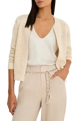 NIC+ZOE NIC+ZOE Zip Front Knit Cardigan in Classic Cream — Women Spring ivory Tops