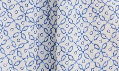 NIC+ZOE NIC+ZOE Amelia Embroidered Tile Cotton Midi Dress in Blue Multi — Women Summer silver Dresses