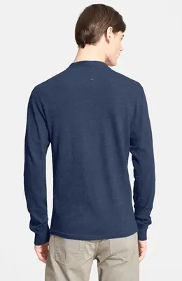 rag & bone rag & bone Classic Slim Fit Henley in Indigo — Men Winter purple Tops