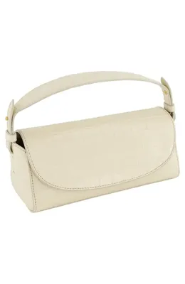 Vince Vince Mini Sabrina Croc Embossed Leather Top Handle Bag in Moonlight — Women Spring white Accessories