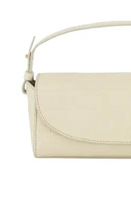 Vince Vince Mini Sabrina Croc Embossed Leather Top Handle Bag in Moonlight — Women Spring white Accessories