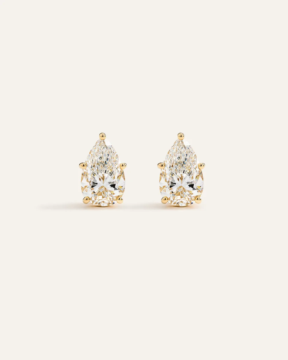 Quince Quince Women's 14K Gold Lab Grown Diamond Statement Pear Studs 6ctw in Yellow Gold — Women Spring gold Accessories