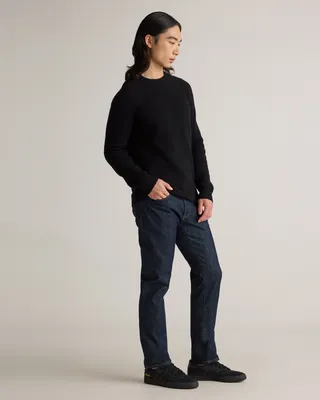 Quince Quince | Men's Mongolian Cashmere Fisherman Crewneck Sweater in Black — Men Winter black Sweaters & Knits