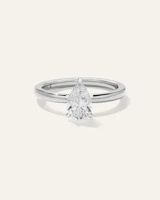 Quince Quince | Women's Lab Grown Diamond Pear Comfort Fit Engagement Ring 1ct in Platinum — Women Summer white Accessories