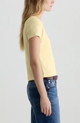 AG AG Sadie Crop T-Shirt in Sunlight Yellow — Women Spring ivory Tops