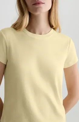 AG AG Sadie Crop T-Shirt in Sunlight Yellow — Women Spring ivory Tops
