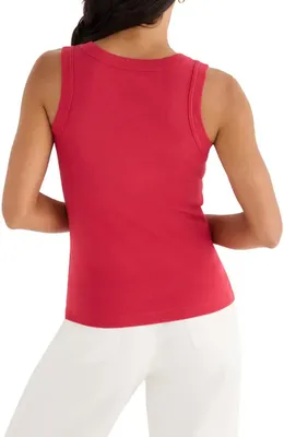 NIC+ZOE NIC+ZOE Perfect Knit Rib Scoop Neck Tank in True Red — Women Spring red Tops