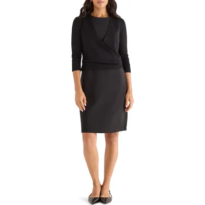 NIC+ZOE NIC+ZOE Sleeveless Stretch Little Black Dress in Black Onyx — Women Winter black Dresses