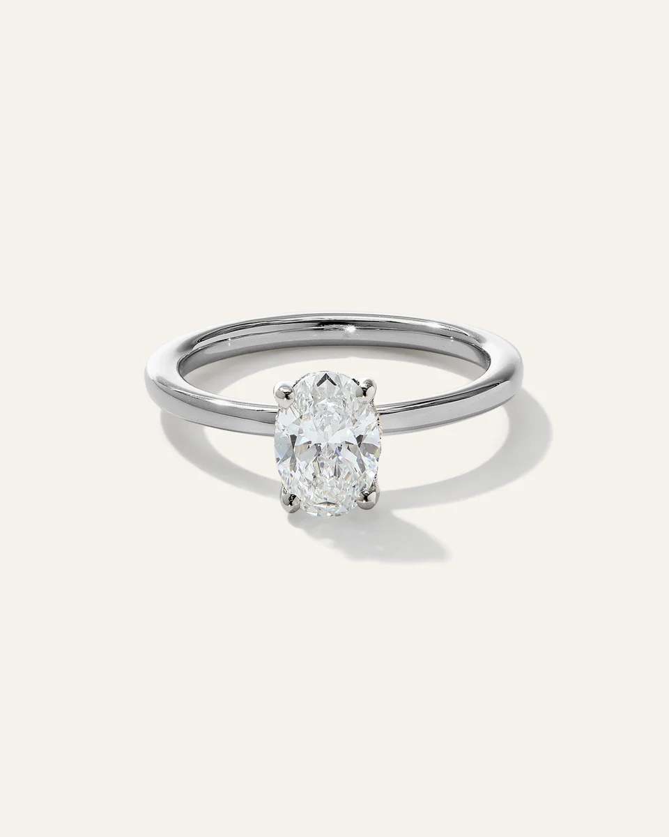 Quince Quince Women's Lab Grown Diamond Oval Petite Hidden Halo Engagement Ring 1ct in White Gold — Women Summer yellow Accessories