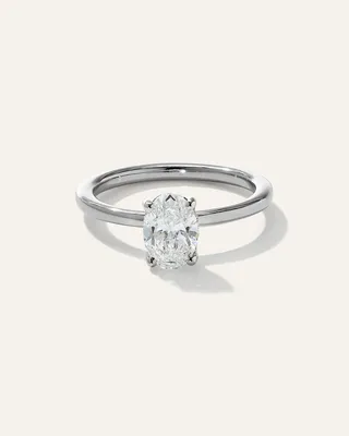 Quince Quince Women's Lab Grown Diamond Oval Petite Hidden Halo Engagement Ring 1ct in White Gold — Women Summer yellow Accessories