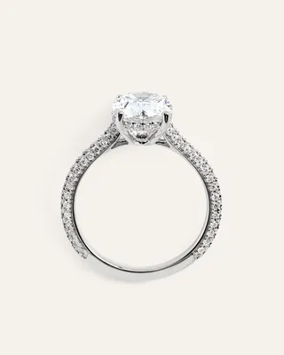 Quince Quince | Women's Lab Grown Diamond Oval Pave Cathedral Engagement Ring 3ct in White Gold — Women Summer yellow Accessories