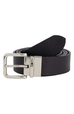 Vince Vince Reversible Black Leather Belt in Black — Men Winter black Belts