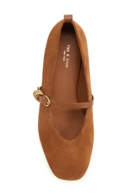 rag & bone rag & bone Spire Mary Jane Flat in Umber Suede — Women Autumn brown Shoes