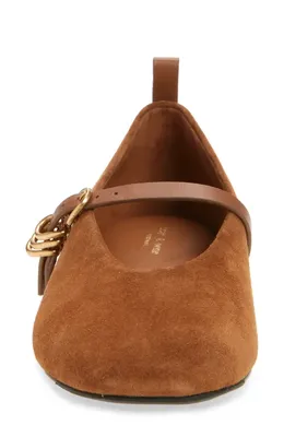 rag & bone rag & bone Spire Mary Jane Flat in Umber Suede — Women Autumn brown Shoes
