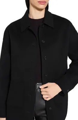 Theory Theory Wool & Cashmere Shirt Jacket in Black — Women Winter black Outerwear