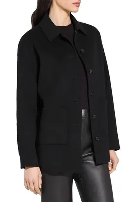Theory Theory Wool & Cashmere Shirt Jacket in Black — Women Winter black Outerwear