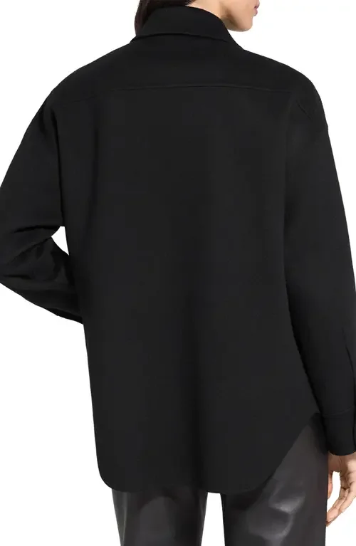 Theory Theory Wool & Cashmere Shirt Jacket in Black — Women Winter black Outerwear