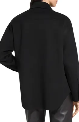 Theory Theory Wool & Cashmere Shirt Jacket in Black — Women Winter black Outerwear