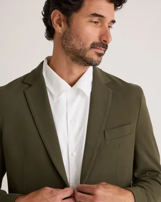 Quince Quince | Men's Cotton Pique Knit Blazer in Olive — Men Autumn green Blazers
