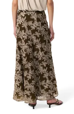 rag & bone rag & bone Wren Print Maxi A-Line Skirt in Olive — Women Autumn brown Skirts