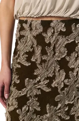 rag & bone rag & bone Wren Print Maxi A-Line Skirt in Olive — Women Autumn brown Skirts