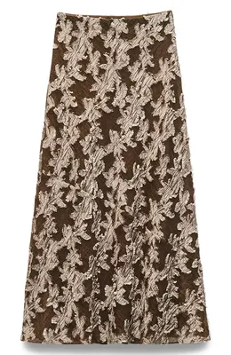 rag & bone rag & bone Wren Print Maxi A-Line Skirt in Olive — Women Autumn brown Skirts