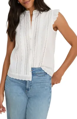 NIC+ZOE NIC+ZOE French Frill Top in Paper White — Women Spring white Tops