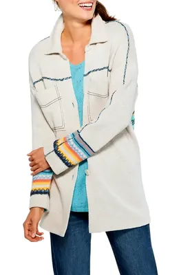 NIC+ZOE NIC+ZOE Back to Back Sweater Jacket in Neutral Multi — Women Spring white Outerwear