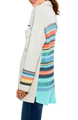 NIC+ZOE NIC+ZOE Back to Back Sweater Jacket in Neutral Multi — Women Spring white Outerwear