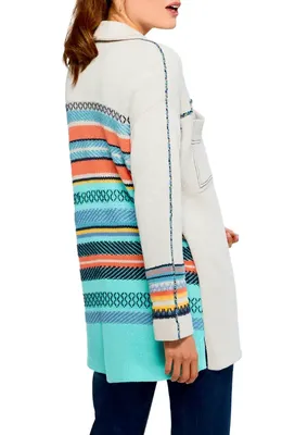 NIC+ZOE NIC+ZOE Back to Back Sweater Jacket in Neutral Multi — Women Spring white Outerwear