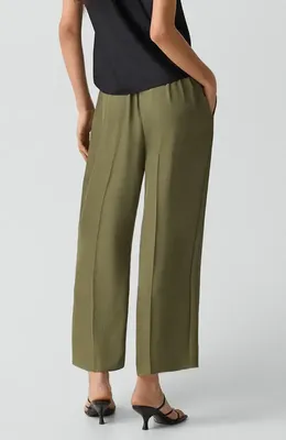 Theory Theory Wide Leg Crop Pants in Forest Moss — Women Autumn green Pants