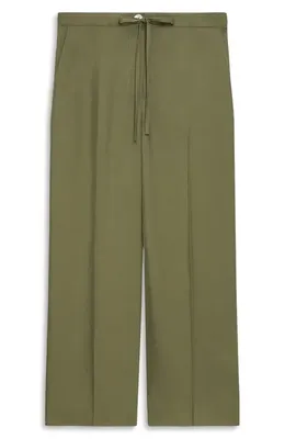 Theory Theory Wide Leg Crop Pants in Forest Moss — Women Autumn green Pants