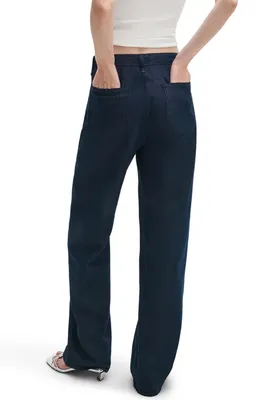 rag & bone rag & bone Featherweight Phoebe Drawstring Wide Leg Jeans in Dusk Rinse — Women Winter navy Pants