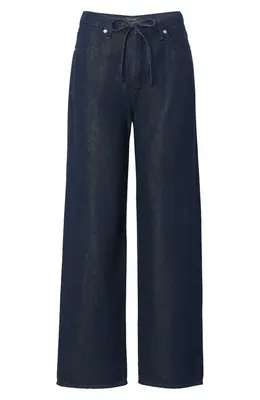 rag & bone rag & bone Featherweight Phoebe Drawstring Wide Leg Jeans in Dusk Rinse — Women Winter navy Pants