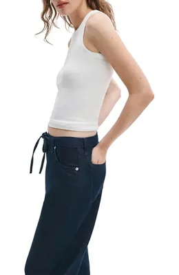 rag & bone rag & bone Featherweight Phoebe Drawstring Wide Leg Jeans in Dusk Rinse — Women Winter navy Pants