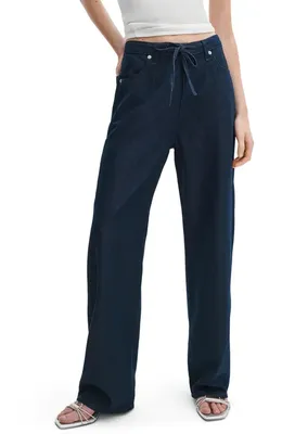 rag & bone rag & bone Featherweight Phoebe Drawstring Wide Leg Jeans in Dusk Rinse — Women Winter navy Pants