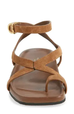 rag & bone rag & bone Rue Ankle Strap Sandal in Umber Suede — Women Autumn brown Shoes