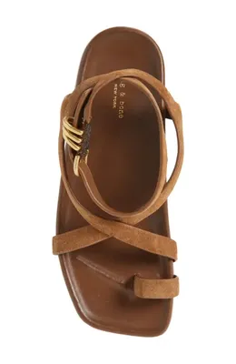 rag & bone rag & bone Rue Ankle Strap Sandal in Umber Suede — Women Autumn brown Shoes